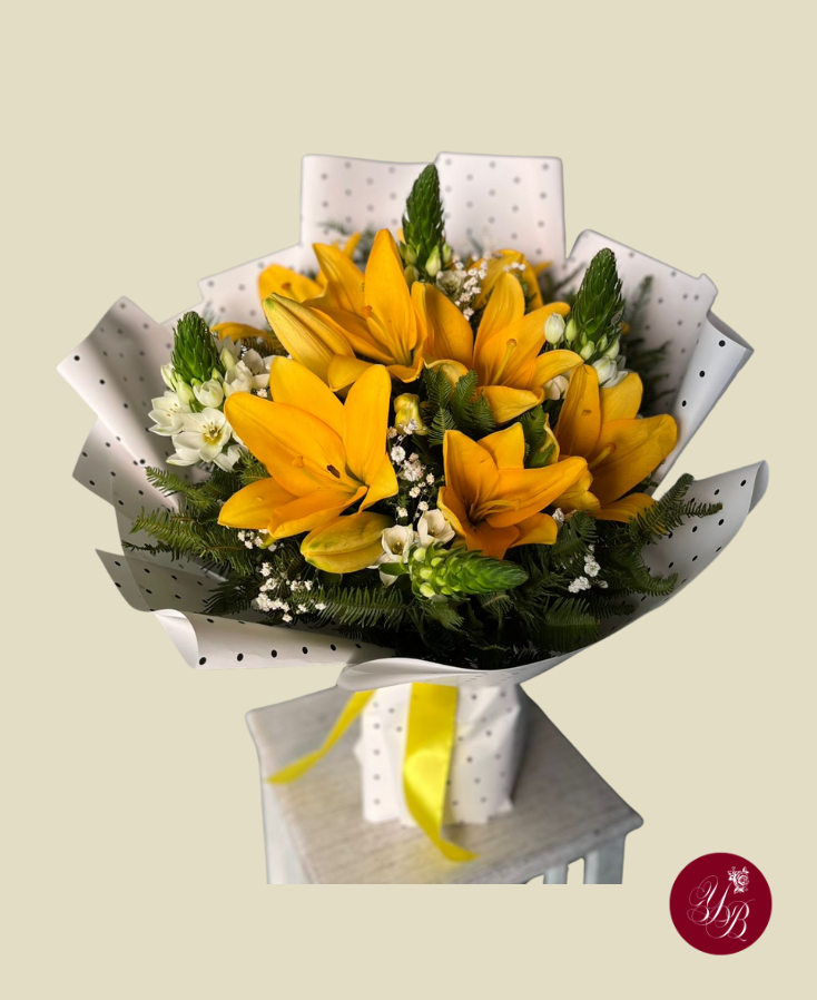 Bouquet de Lilium Amarillos y Flores Mixtas